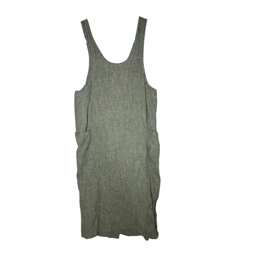 Flax By Angelheart Women Linen Midi Overall Jumper Dress Sleeveless S Lagenlook - Picture 7 of 9